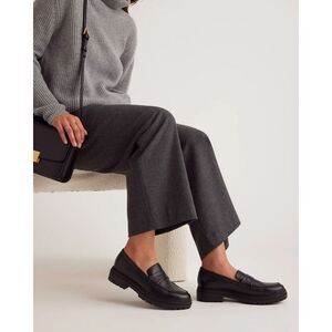 Quince Black Leather Chunky Loafers